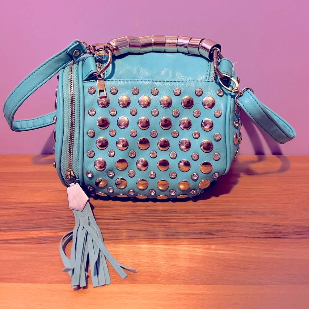 Rhinestone Studded Barrel Bag